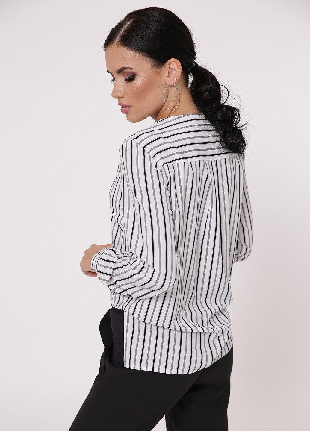 Черно-белая кэжуал рубашка в полоску TessDress