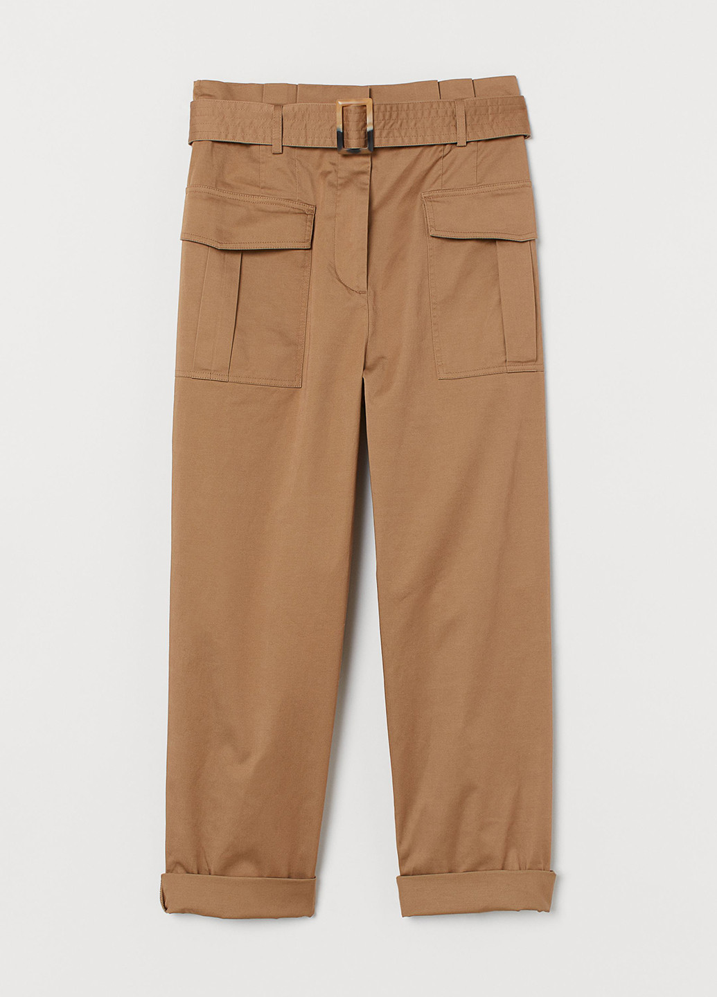 Бежевые кэжуал демисезонные карго брюки H&M