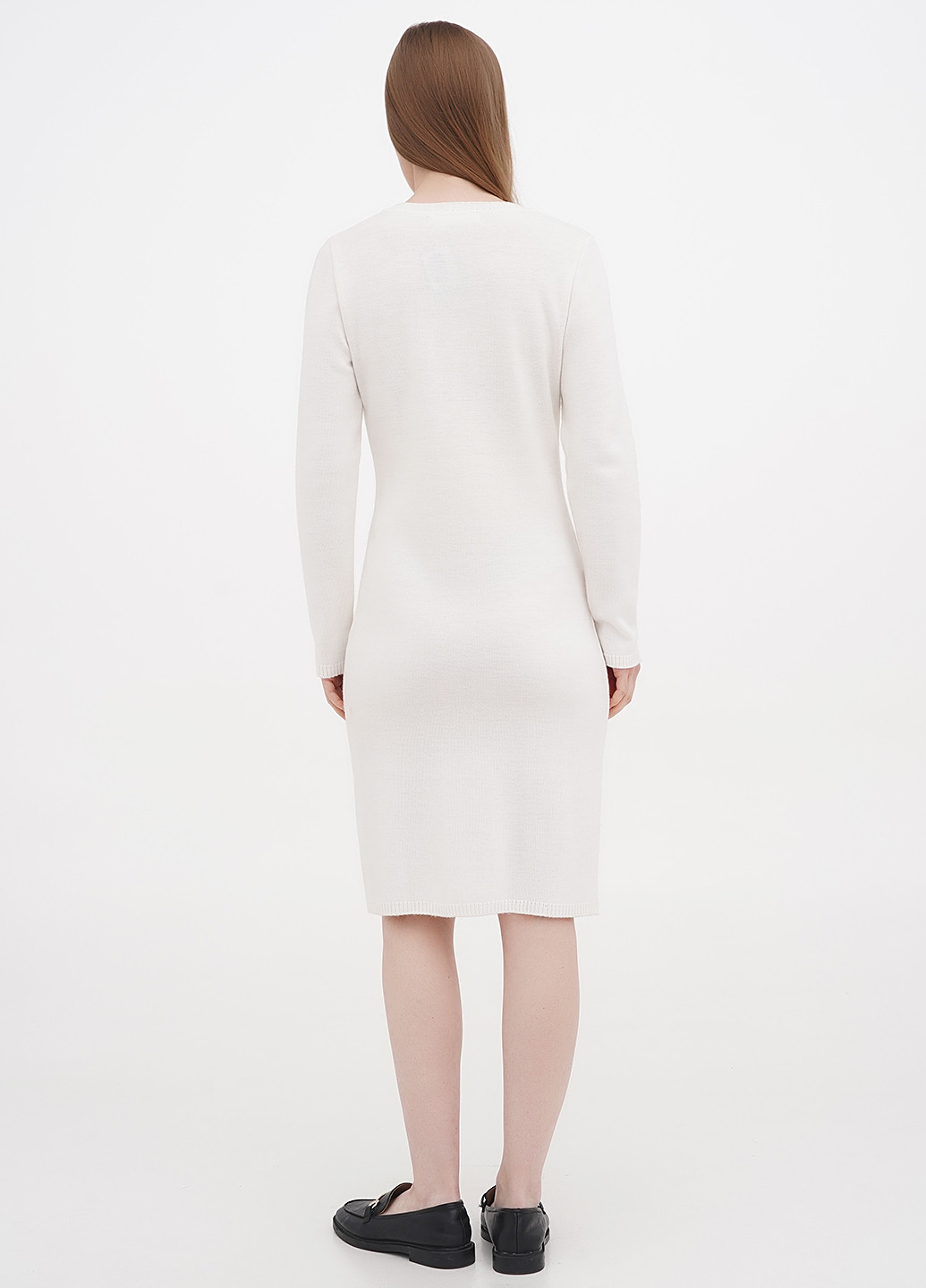 Белое кэжуал платье платье-свитер Only Women однотонное