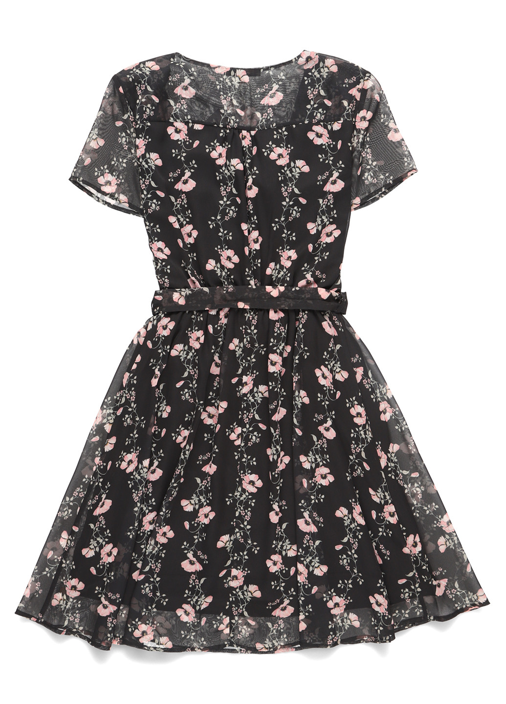 Чорна кежуал сукня кльош MINT&BERRY з квітковим принтом