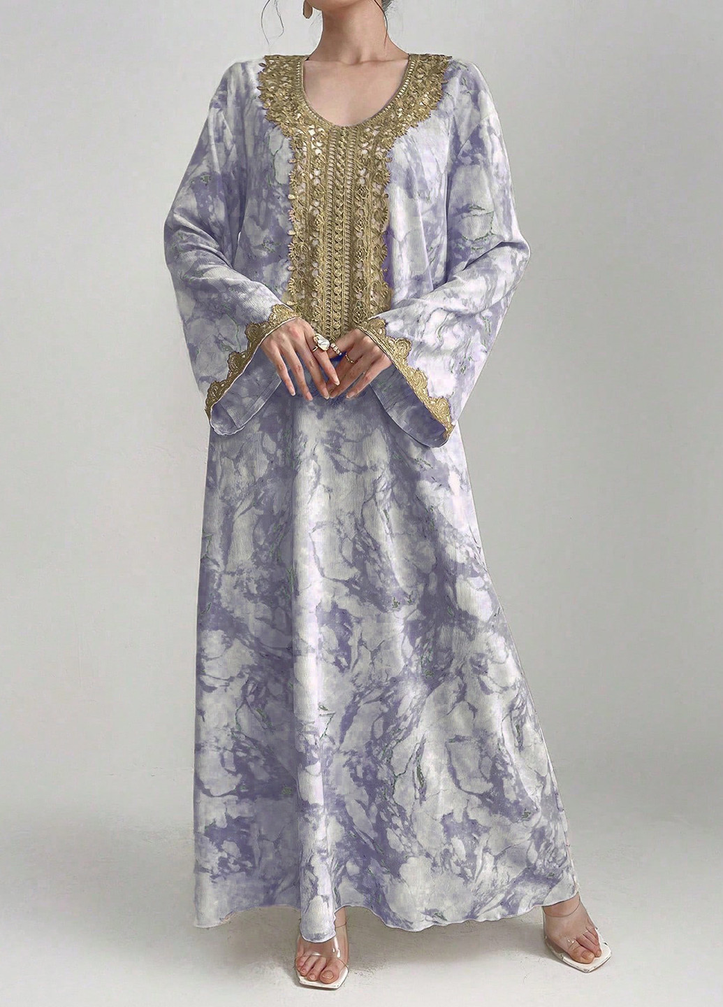 Комбінована вечірня, кежуал сукня а-силует SHEIN тай-дай