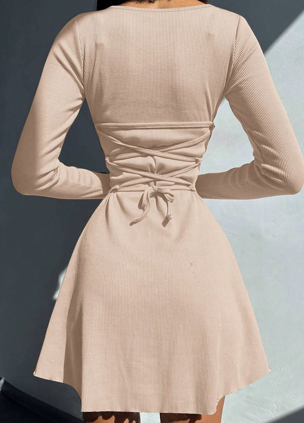 Бежева кежуал сукня кльош SHEIN однотонна