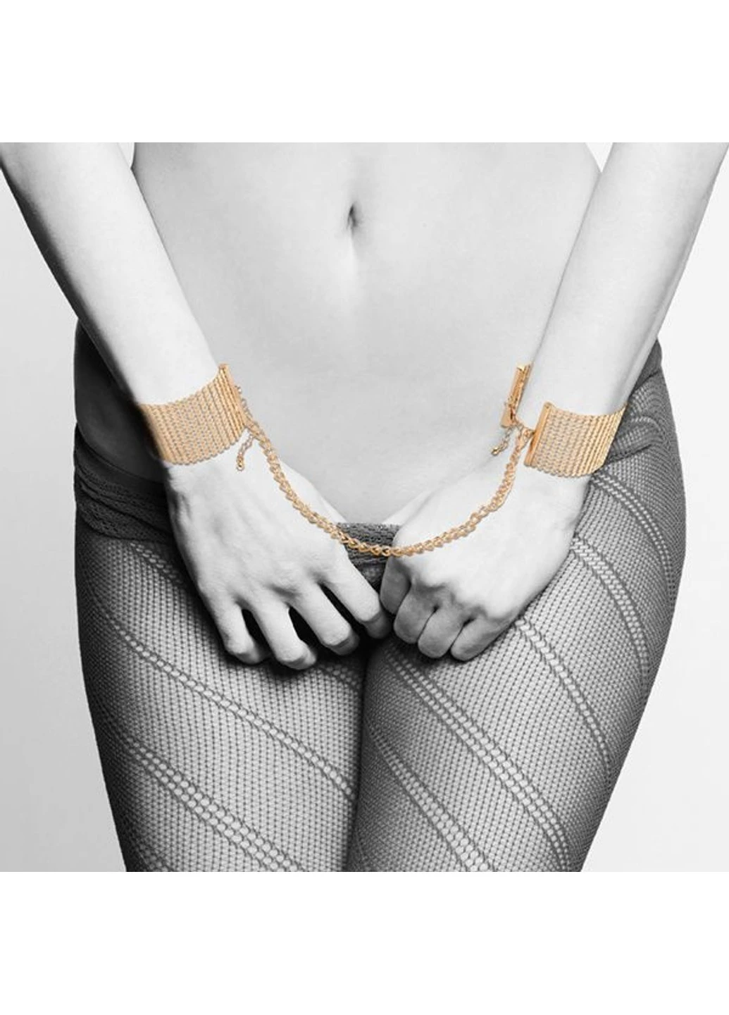 Наручники Desir Metallique Handcuffs - Gold, металлические, стильные браслеты Bijoux Indiscrets (252607229)