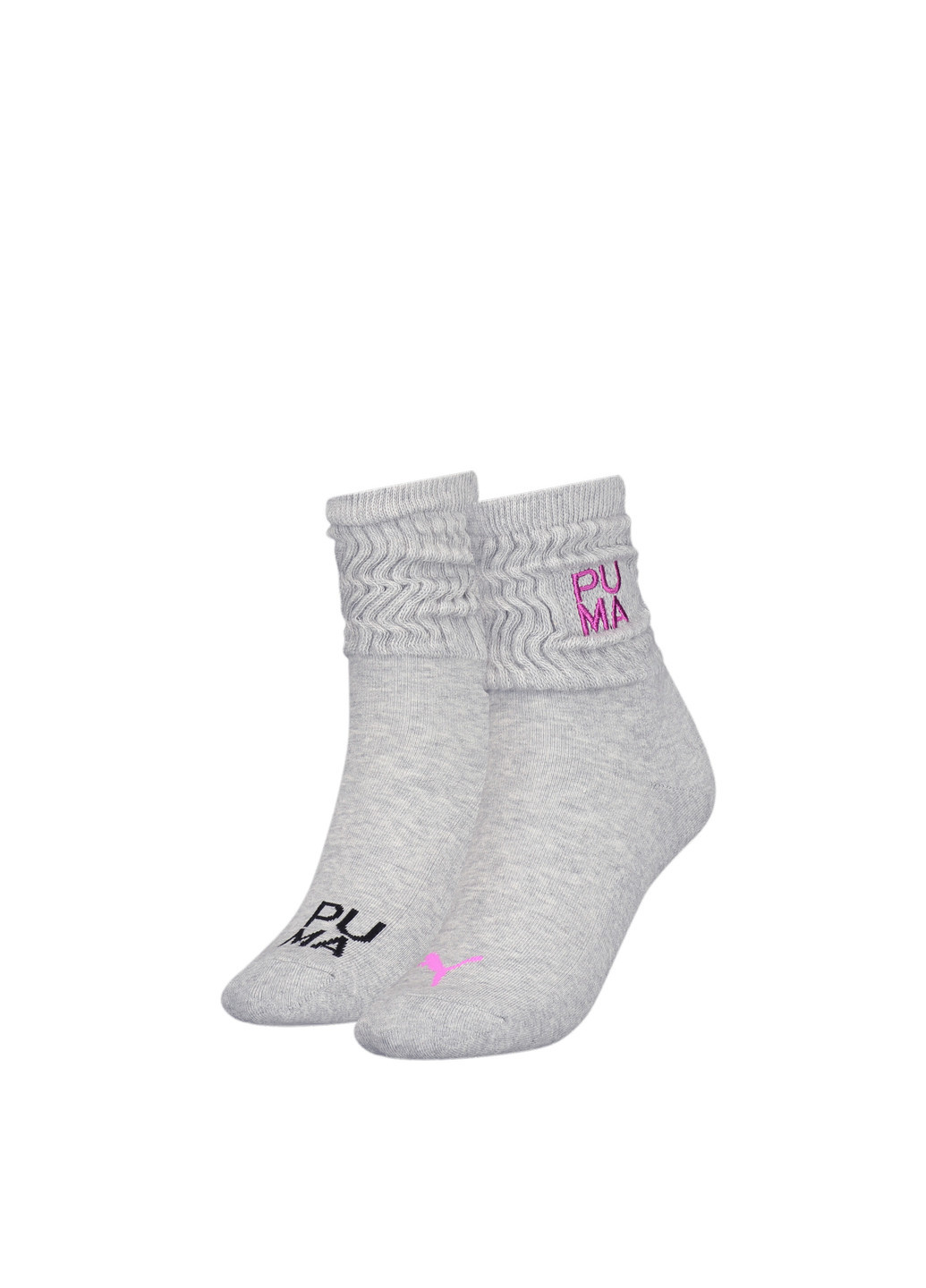Носки Slouch Socks Women 2 Pack Puma однотонные серые спортивные