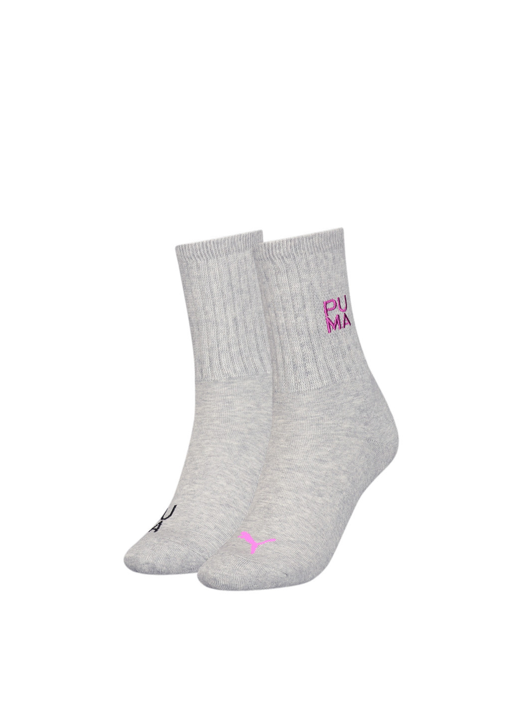 Шкарпетки Slouch Socks Women 2 Pack Puma однотонні сірі спортивні