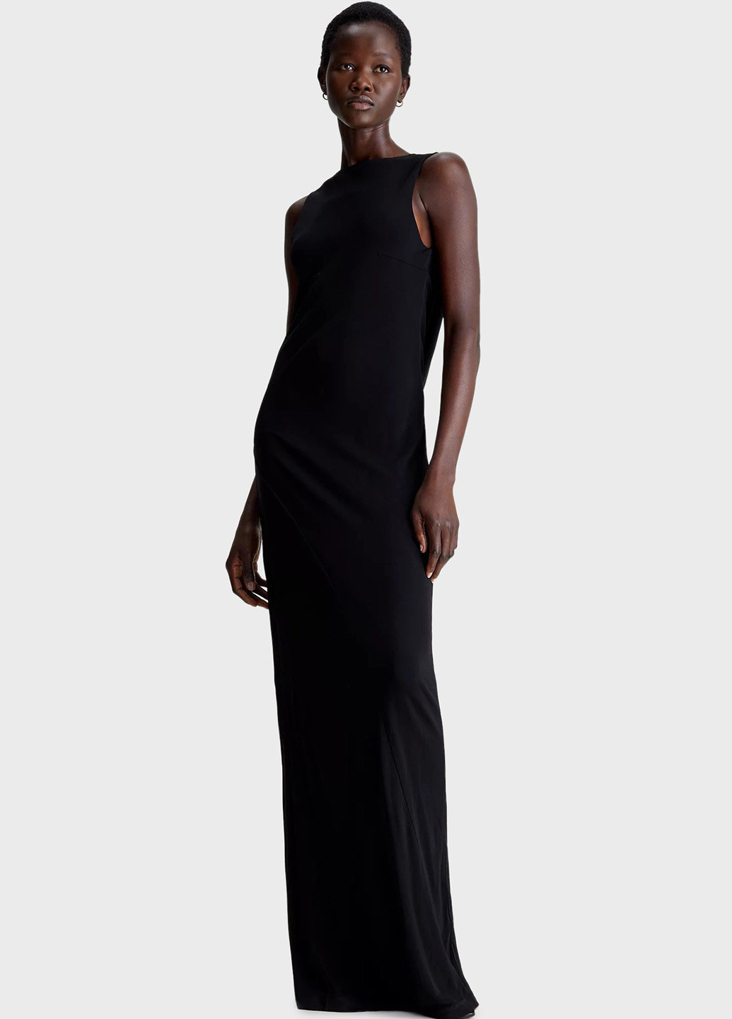 Чорна вечірня сукня з відкритою спиною Calvin Klein однотонна