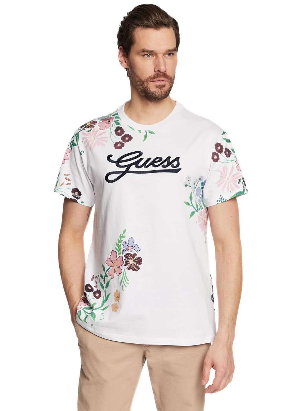 Белая футболка Guess