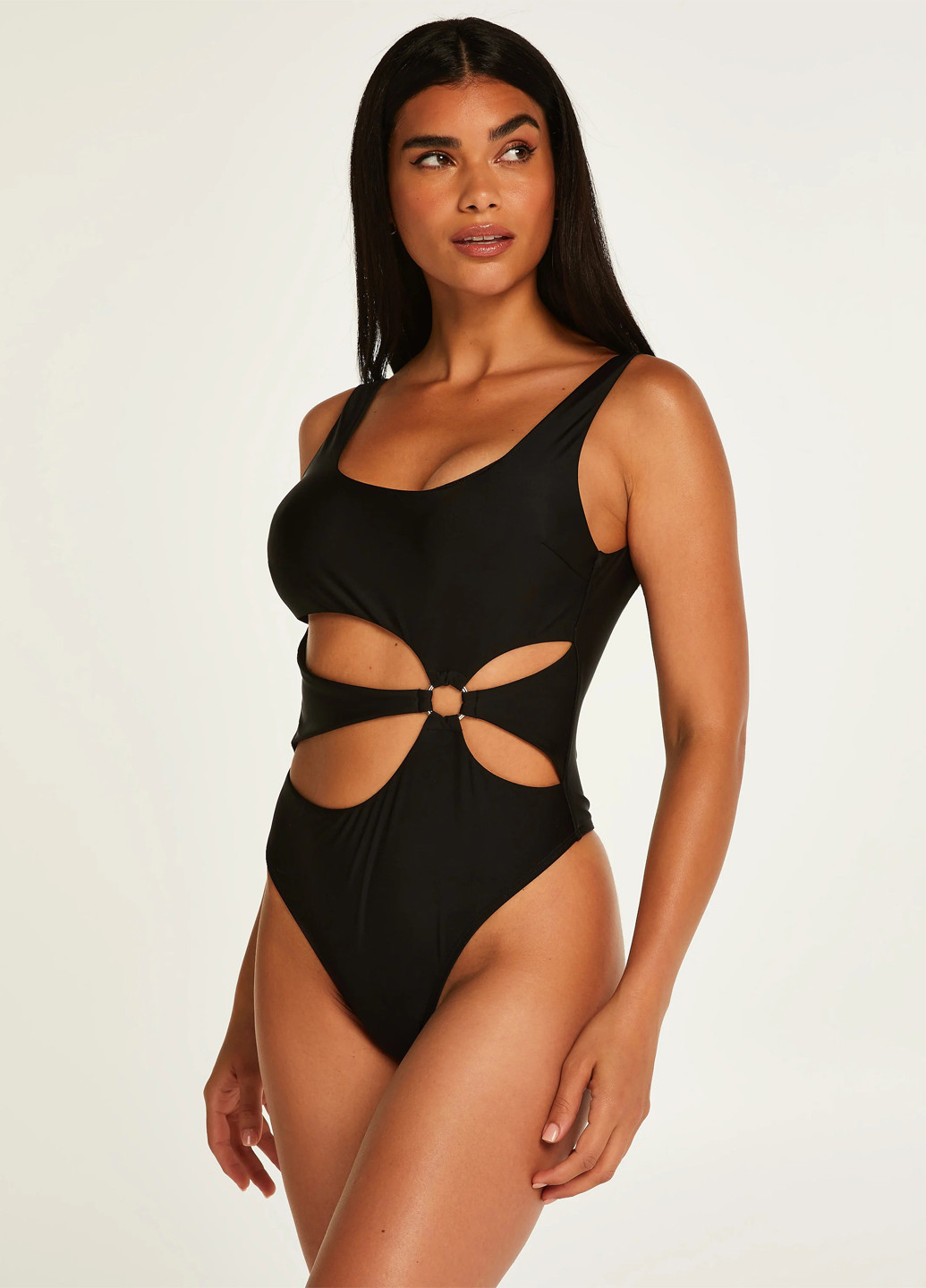 Черный демисезонный купальник слитный, майо Hunkemoller