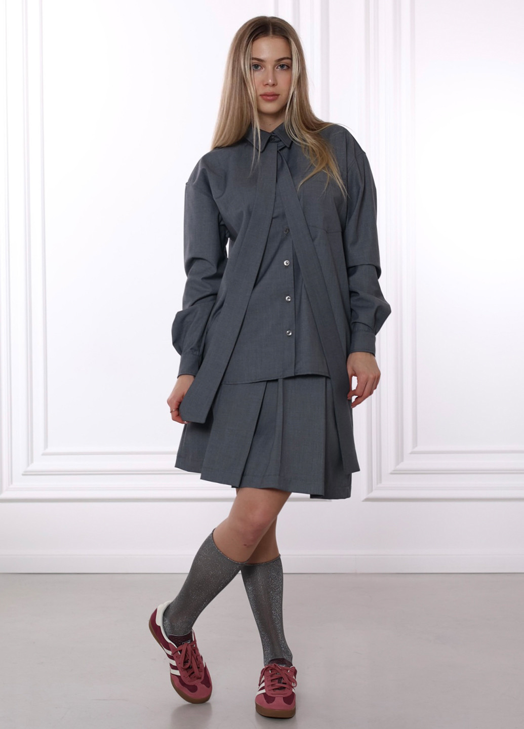 Темно-серая кэжуал рубашка меланж YA FOR YOU