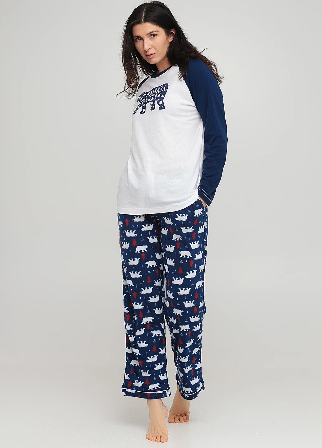 Темно-синя всесезон піжама (реглана, штани) реглан + брюки SleepytimePjs