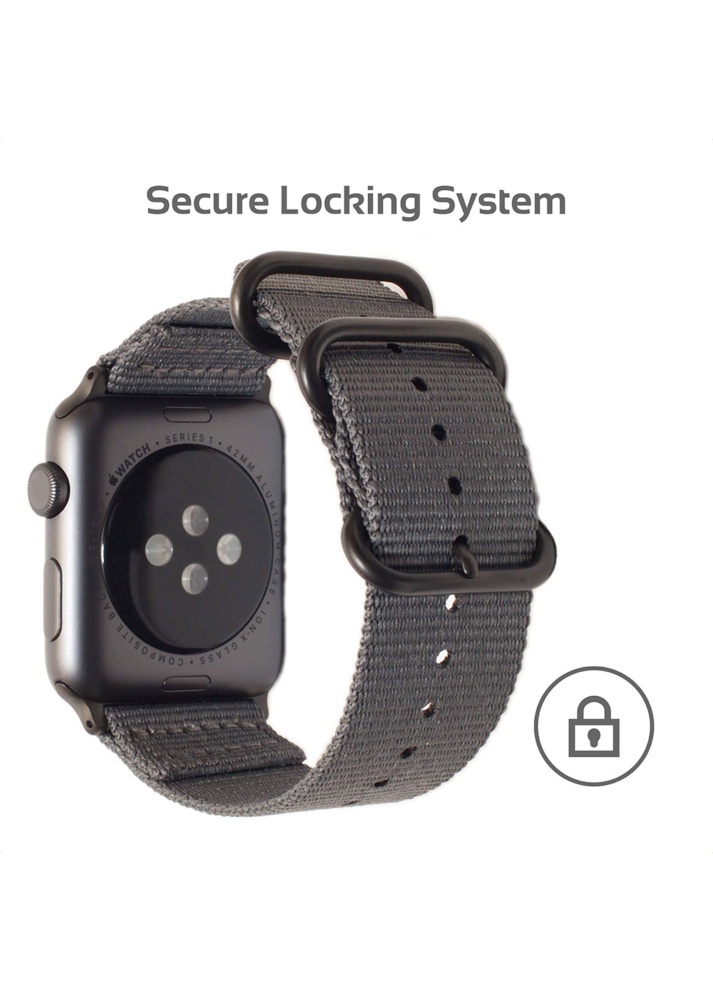 Нейлоновий ремінець Nylox-42 для Apple Watch 42-44 мм 1/2/3/4/5/6/SE Promate nylox-42.grey (216034118)