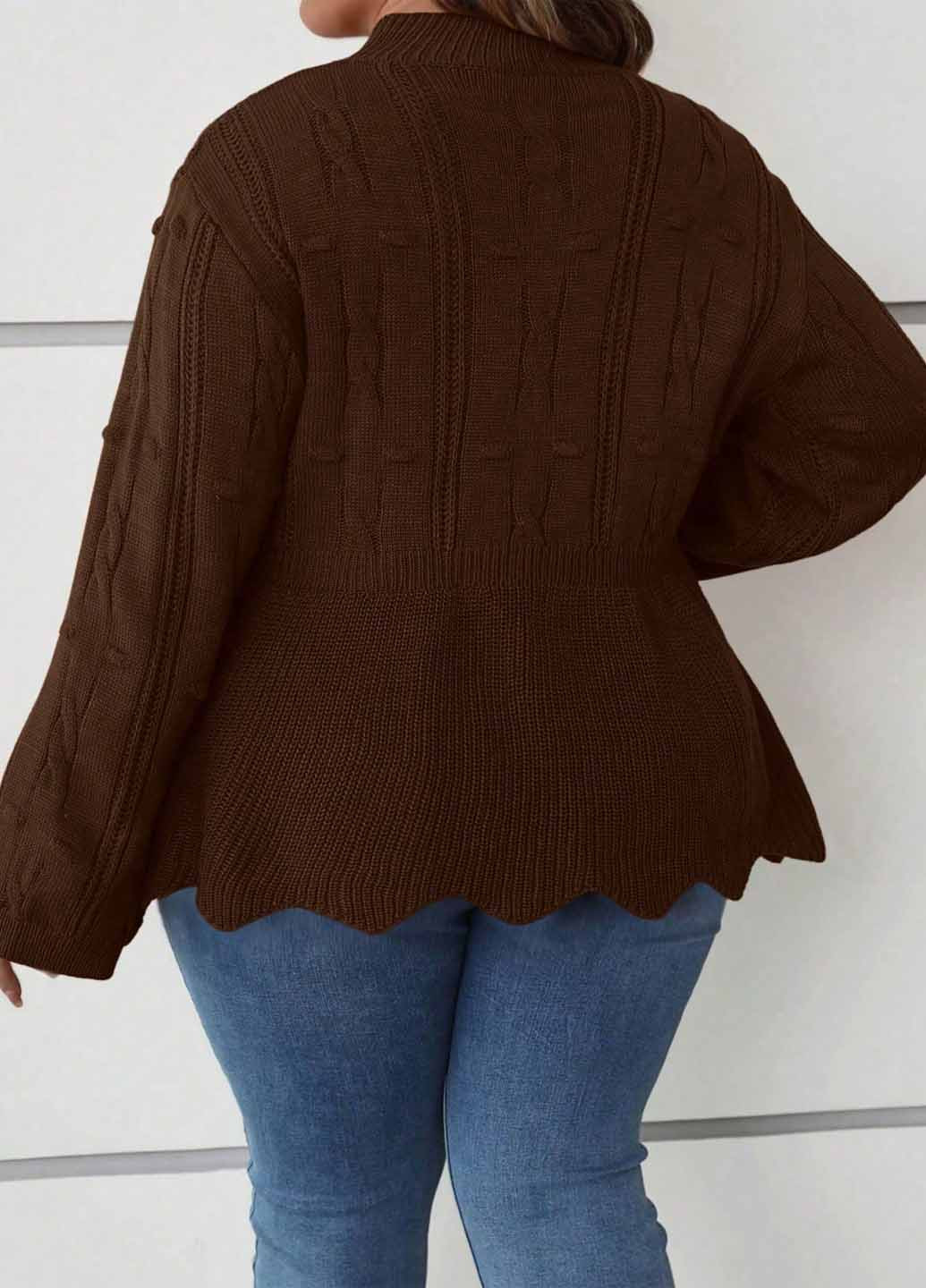 Коричневый демисезонный свитер SHEIN