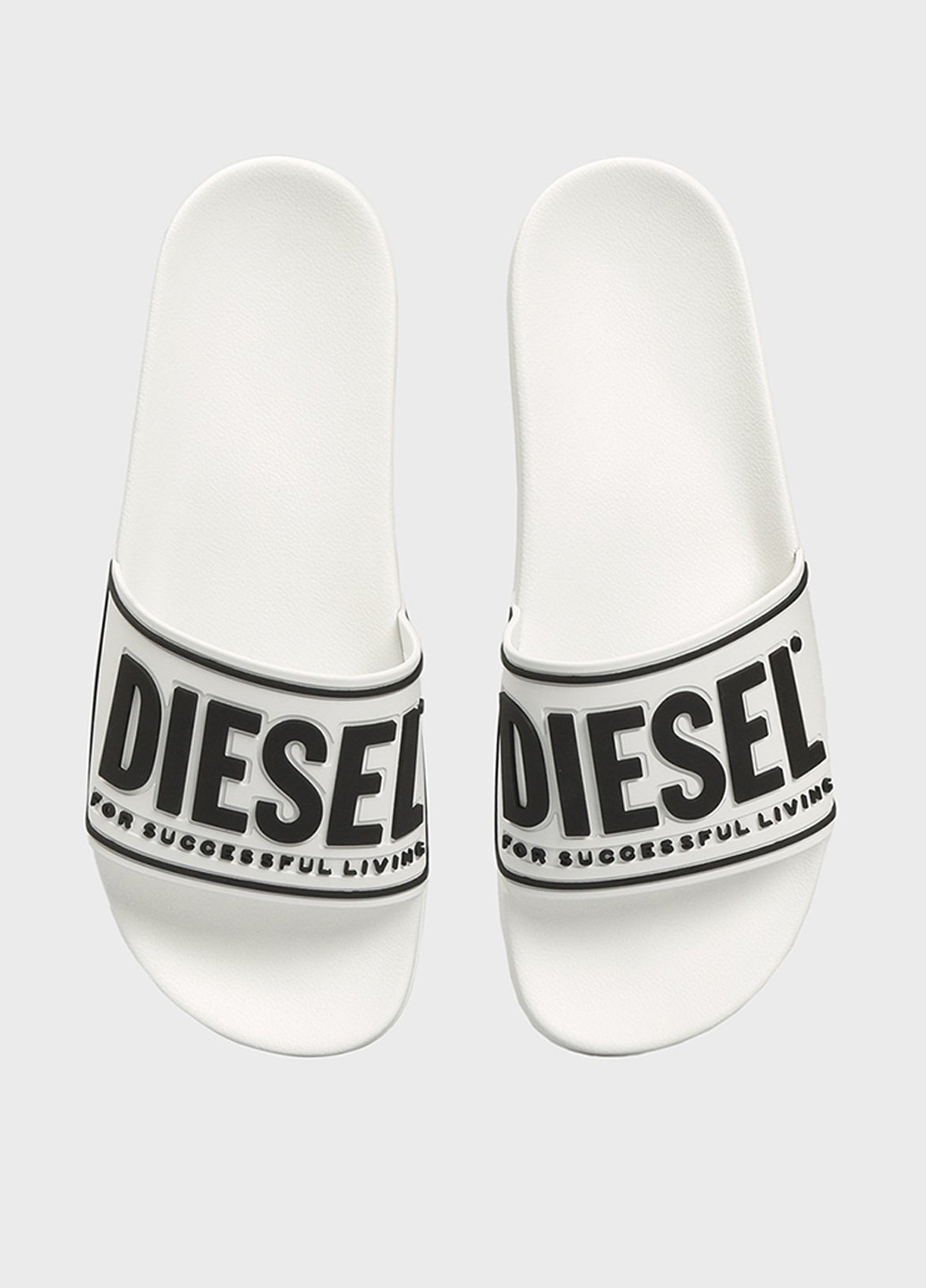 Белые пляжные шлепанцы Diesel