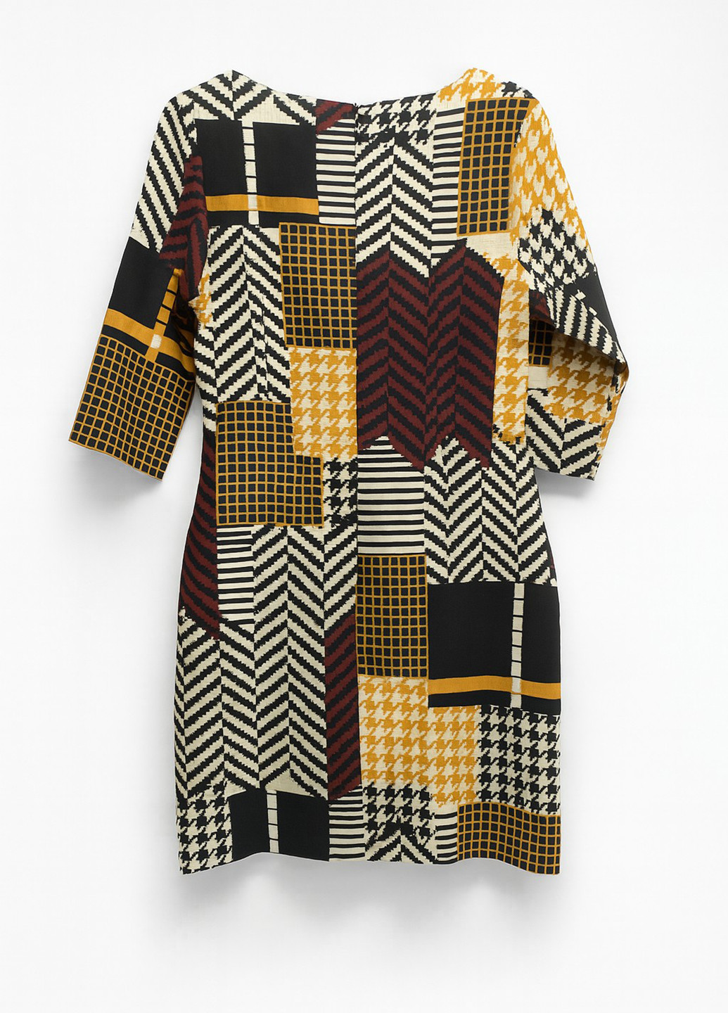 Комбинированное кэжуал платье а-силуэт Babylon с геометрическим узором