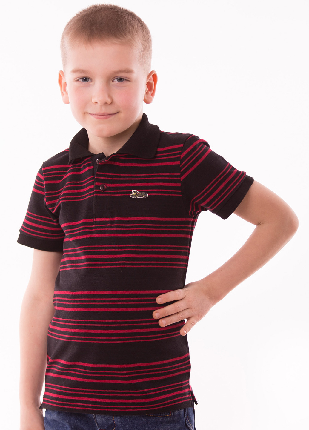 Бордовая детская футболка-поло для мальчика Kosta
