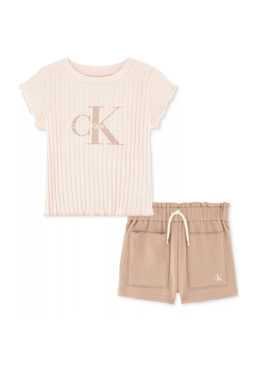 Коричневый летний костюм (футболка, шорты) Calvin Klein