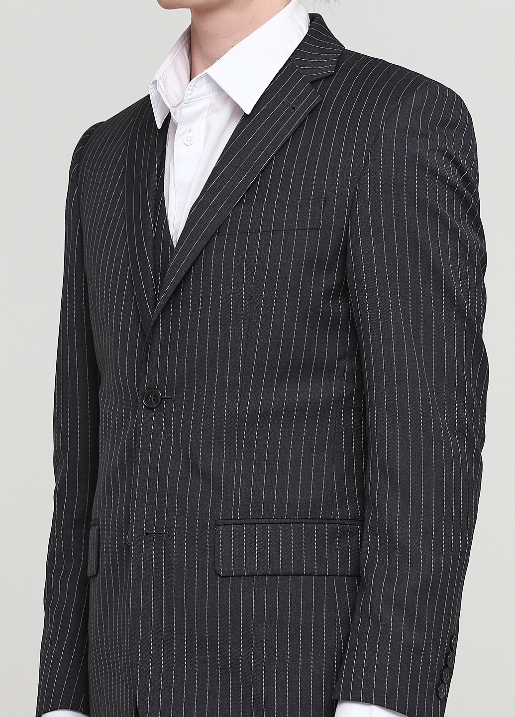 Темно-сірий демісезонний костюм (жилет, піджак) Jeff Banks