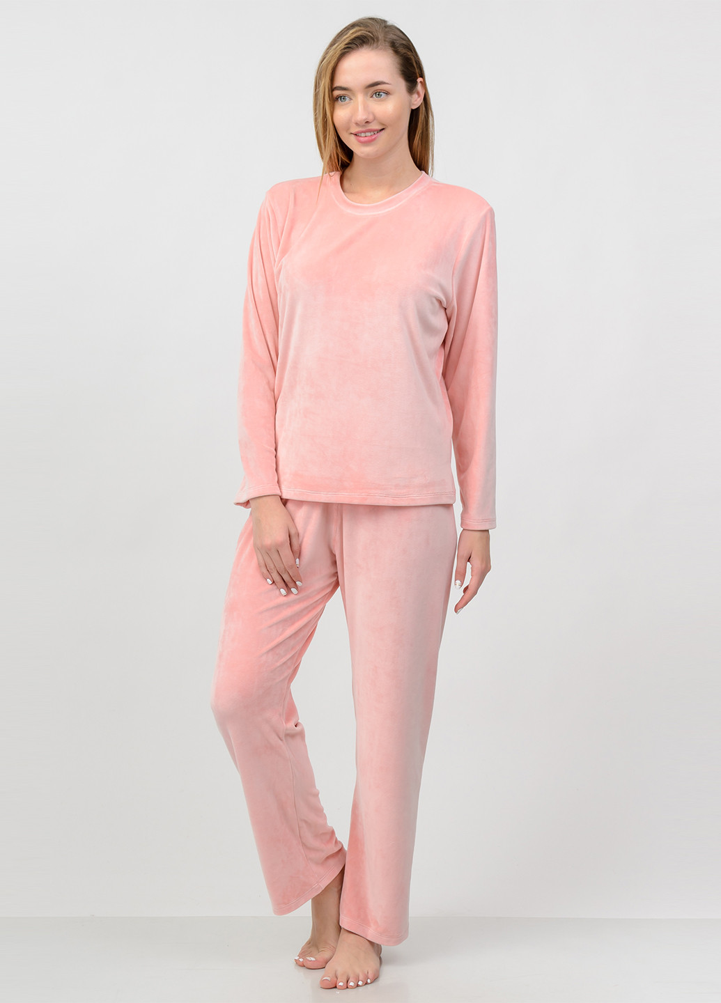 Розовая всесезон пижама (лонгслив, брюки) лонгслив + брюки SWEET NIGHT
