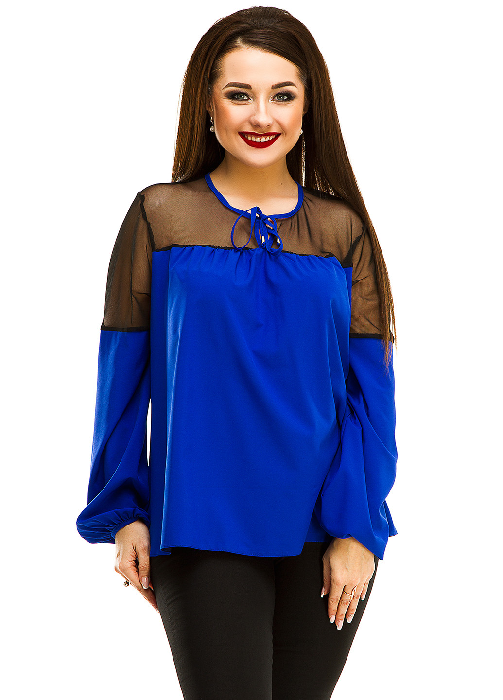 Синяя демисезонная блуза Lady Style