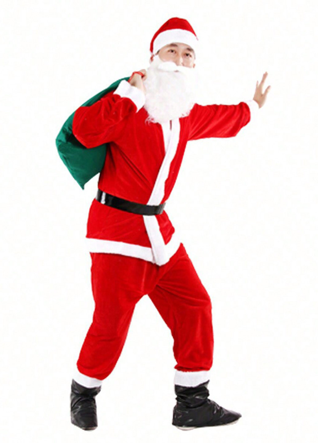 Маскарадний костюм (шапка, борода, кардиган, ремінь, брюки, черевики, мішок) SHEIN (346756185)