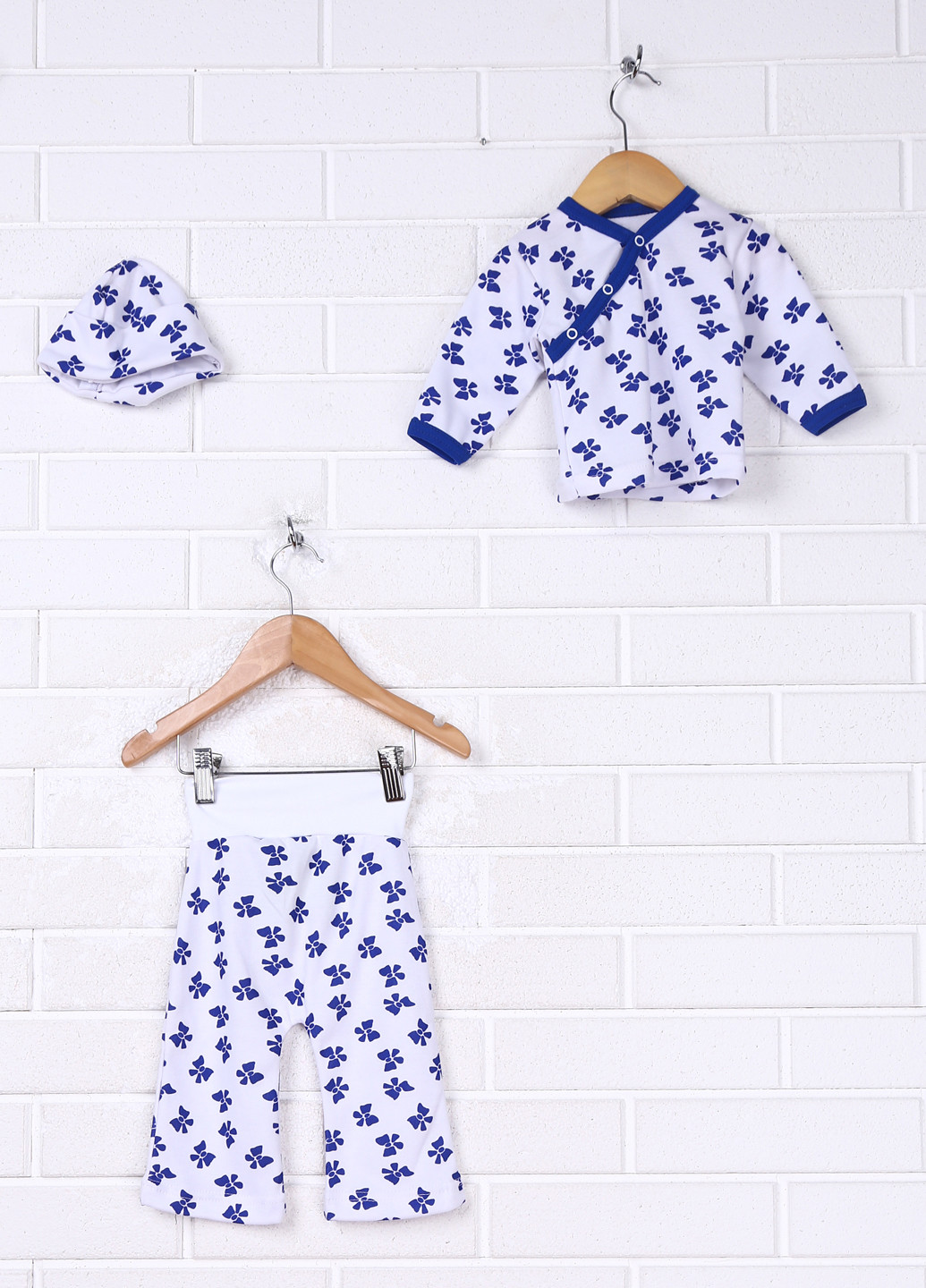 Синій демісезонний комплект (кофта, брюки, шапка) Baby Art