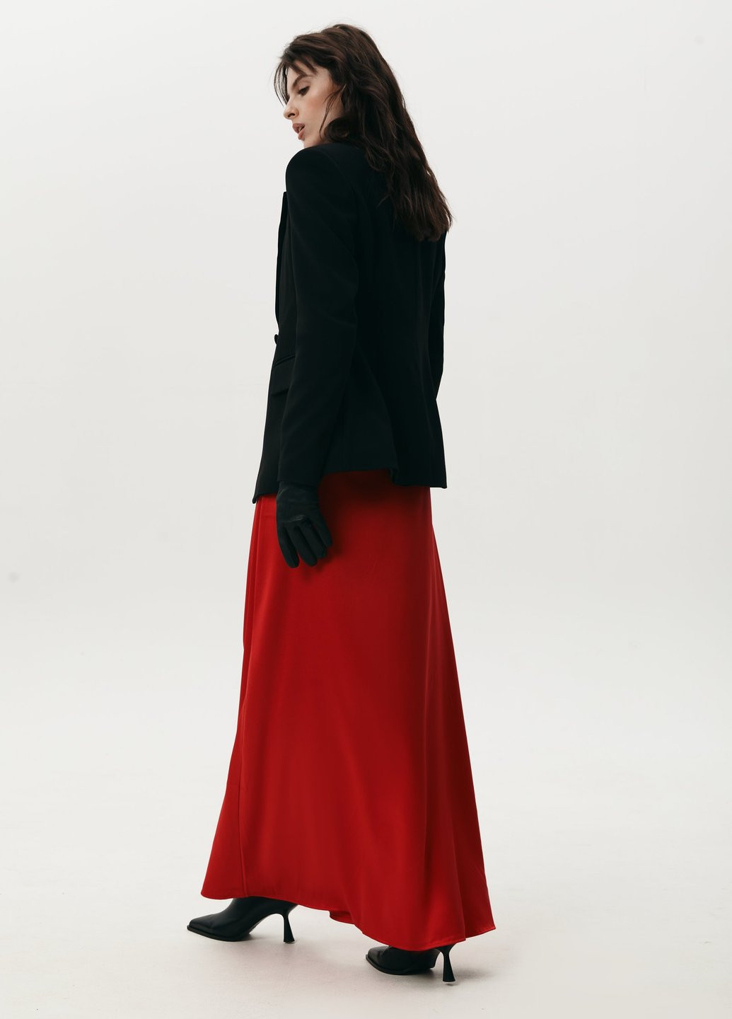 Красная кэжуал однотонная юбка Gepur