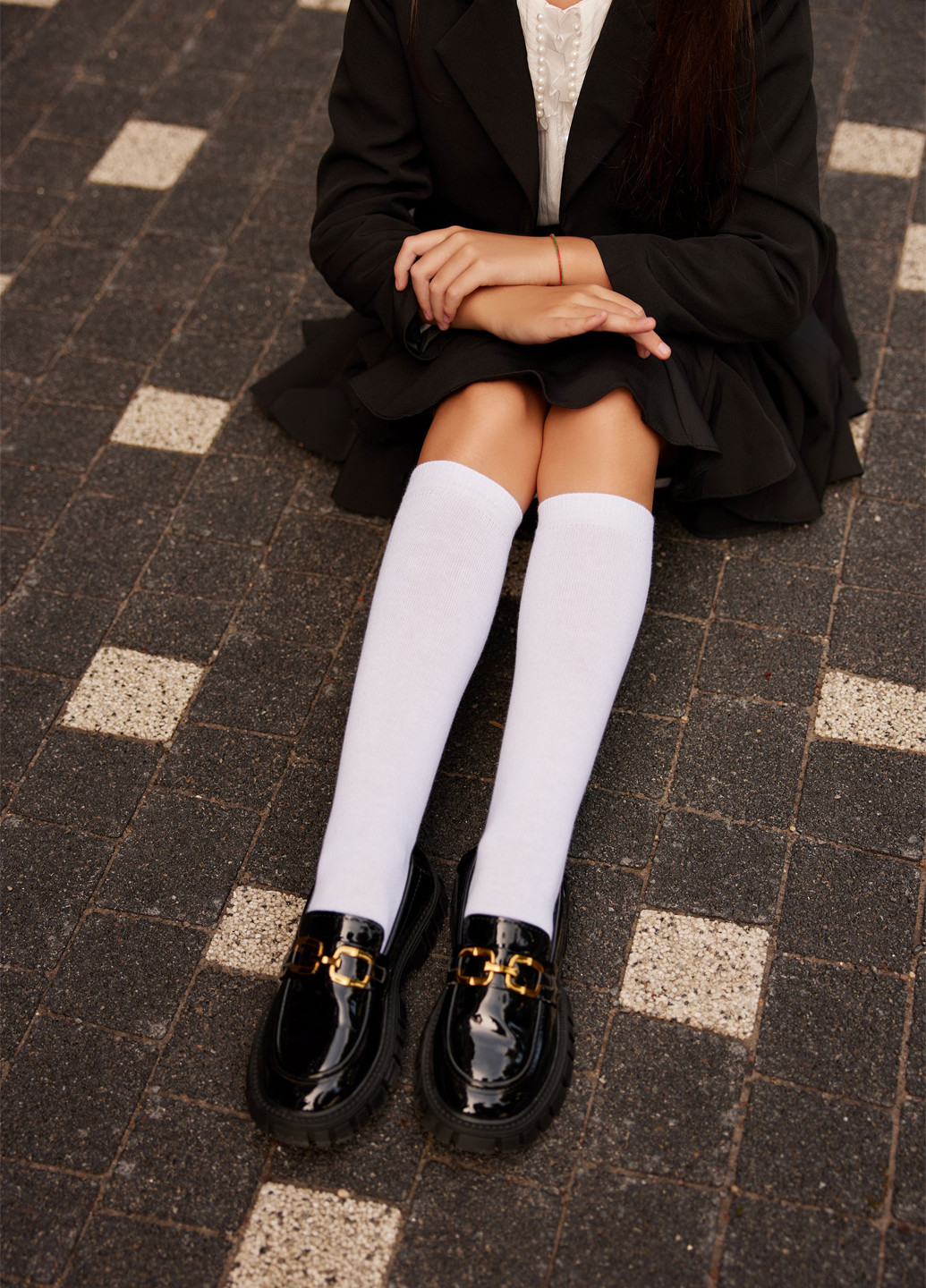 Гольфы детские белые однотонные Mo Ko Ko Socks (253853680)