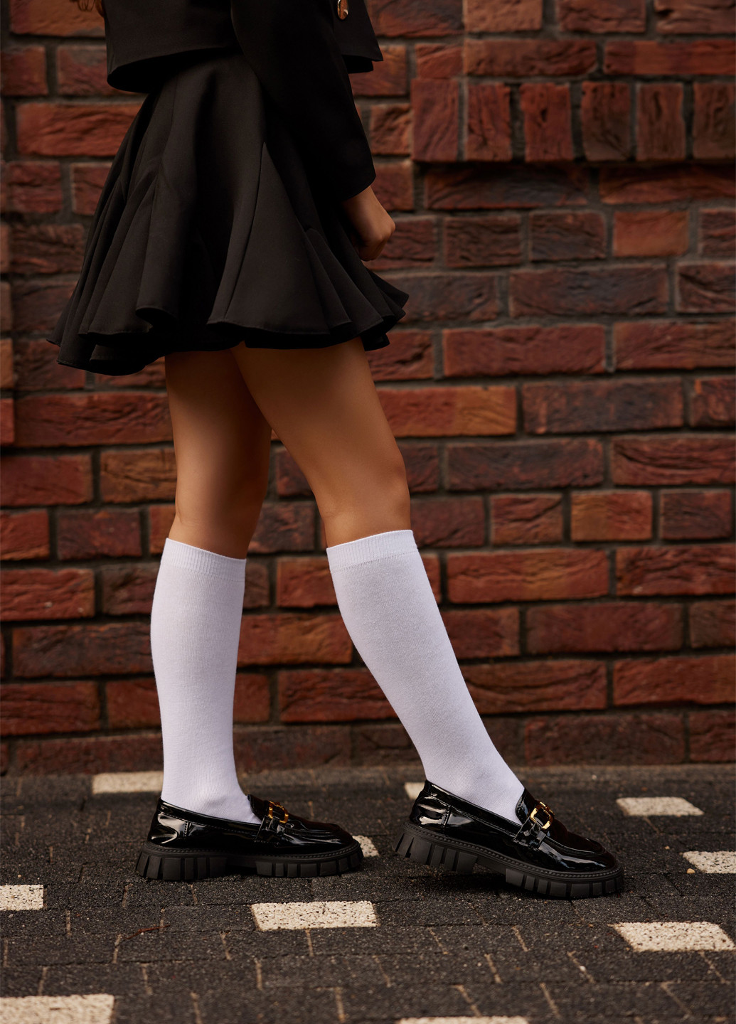 Гольфи дитячі білі однотонні Mo Ko Ko Socks (253853680)