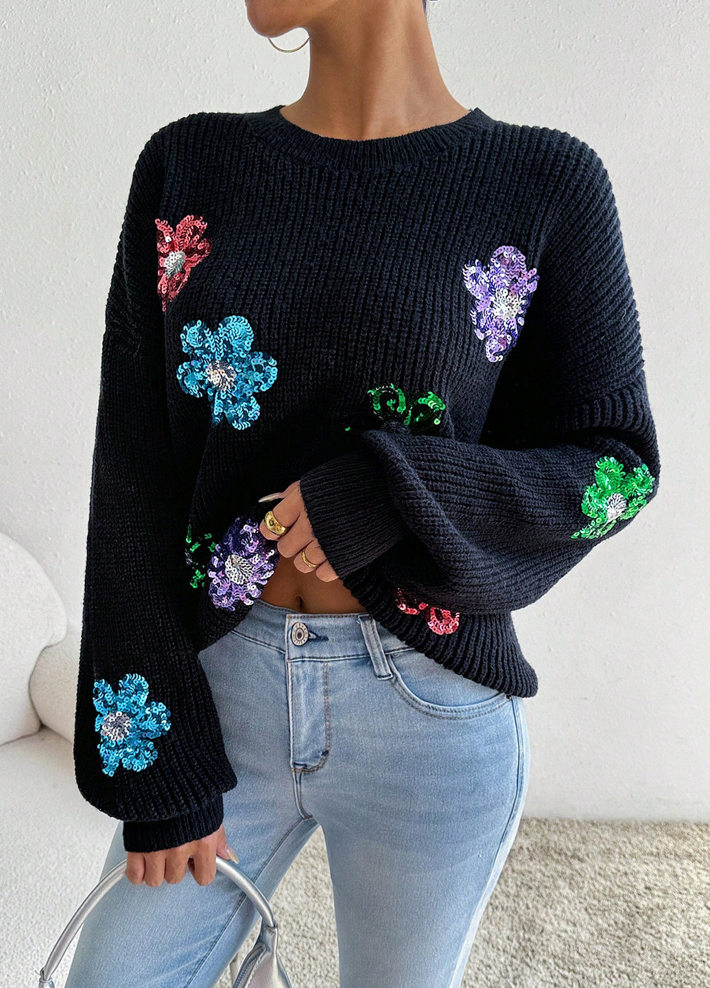 Черный демисезонный джемпер джемпер SHEIN