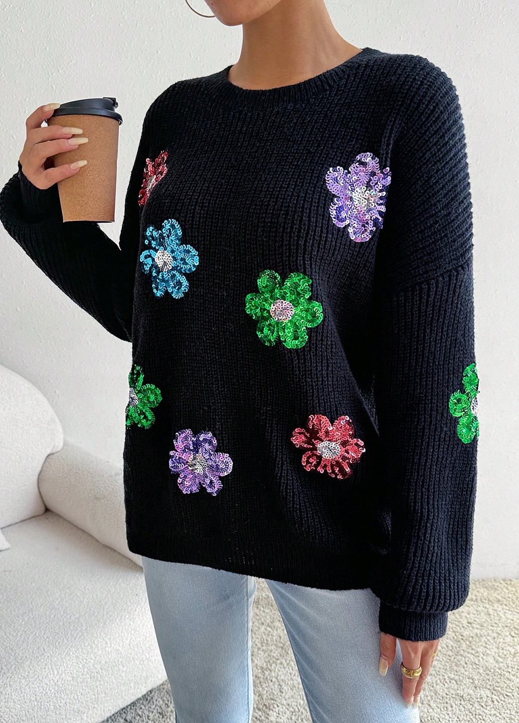 Черный демисезонный джемпер джемпер SHEIN