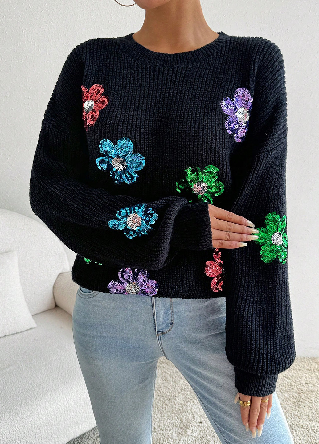 Черный демисезонный джемпер джемпер SHEIN