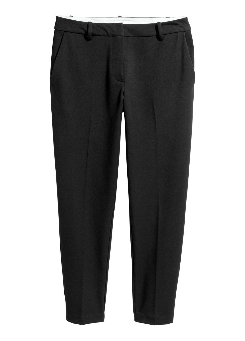 Черные нарядные демисезонные зауженные брюки H&M