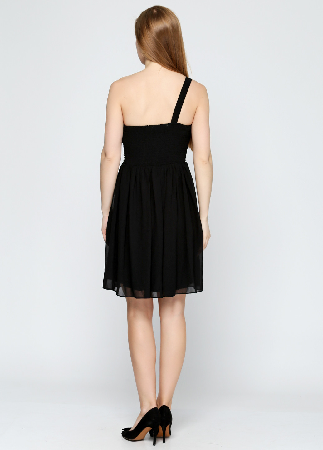 Черное коктейльное платье Cache Cache однотонное