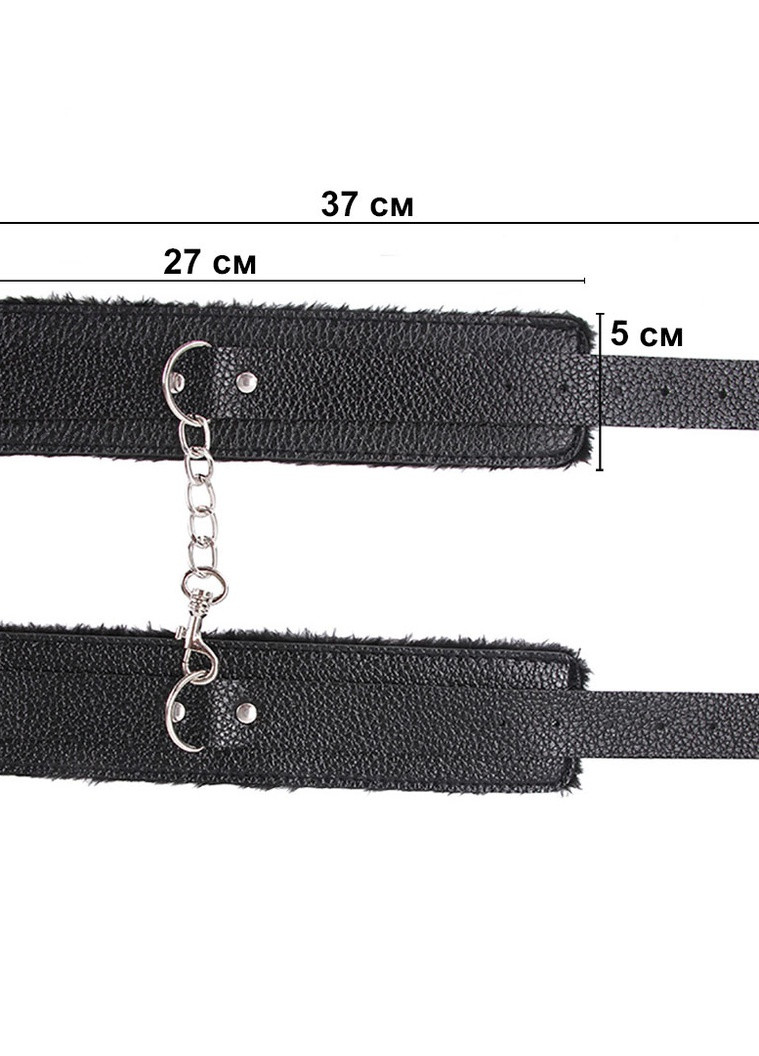 БДСМ Кожаные наручники Langsha однотонный чёрный откровенный полиамид