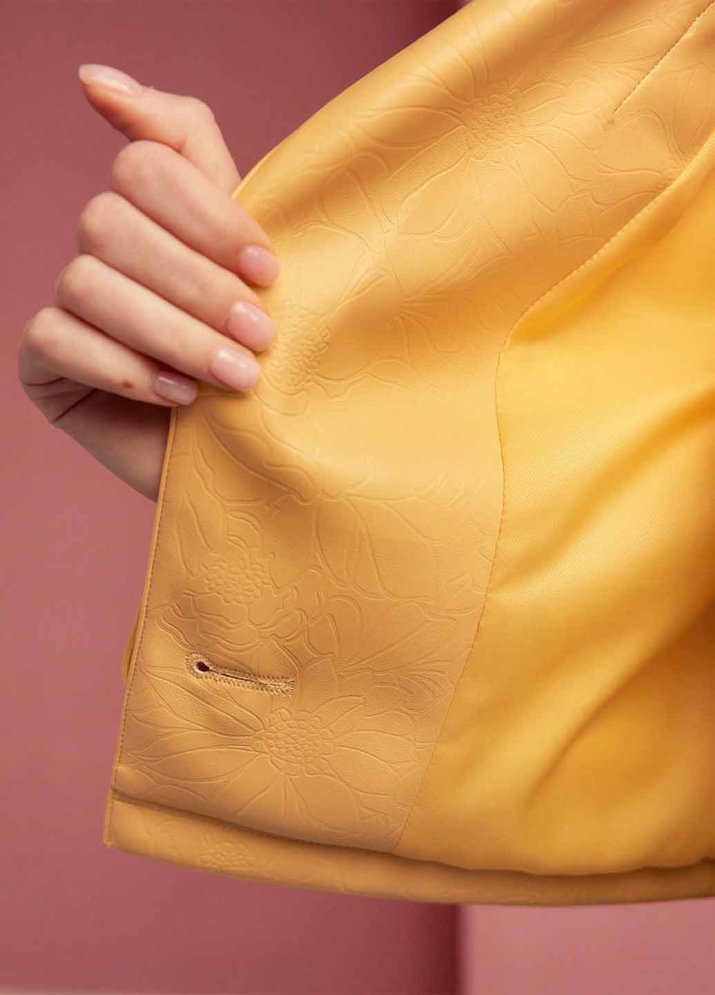 Желтая демисезонная куртка куртка-пиджак SHEIN