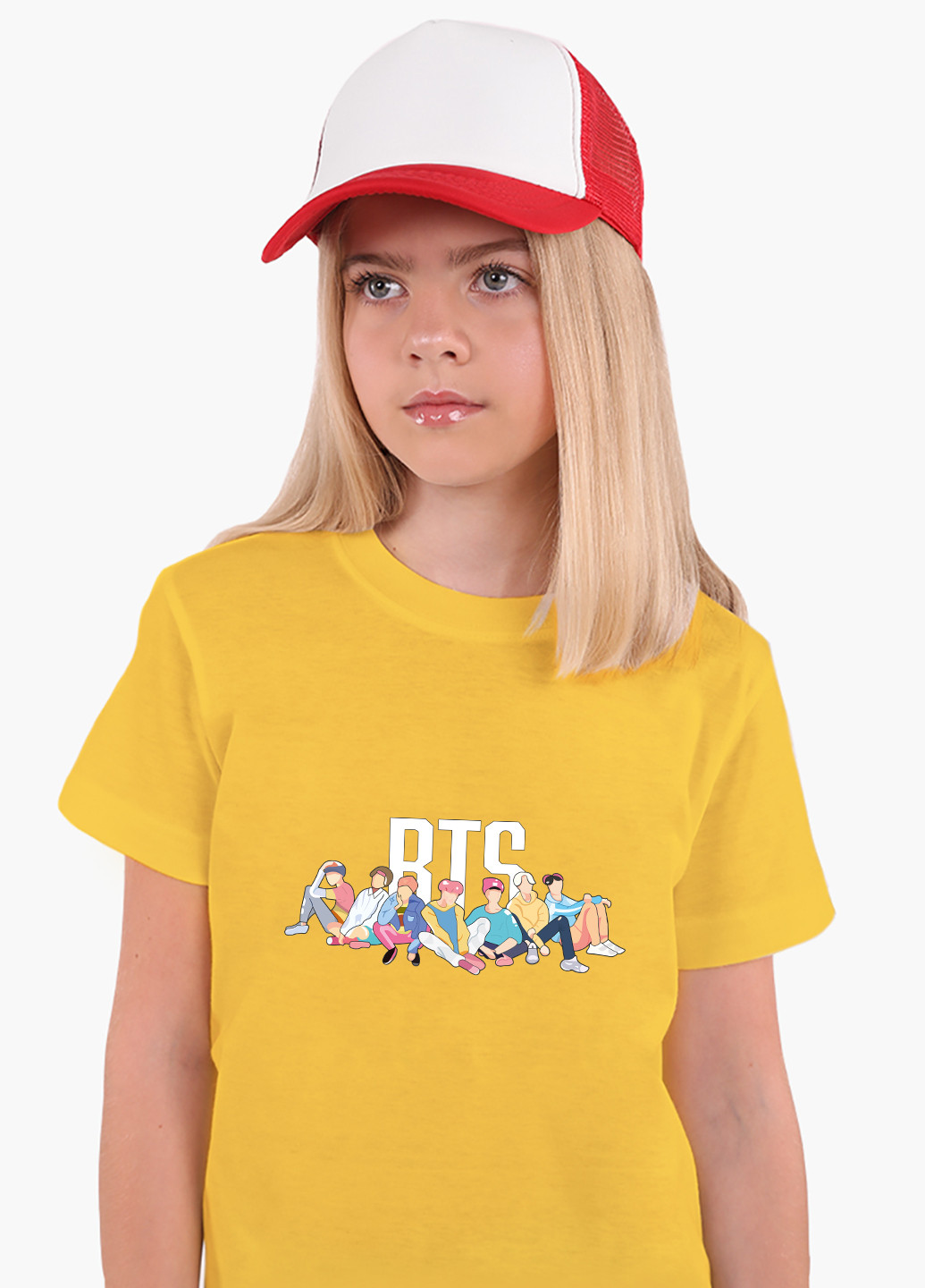 Жовта демісезонна футболка дитяча бтс (bts) (9224-1061) MobiPrint