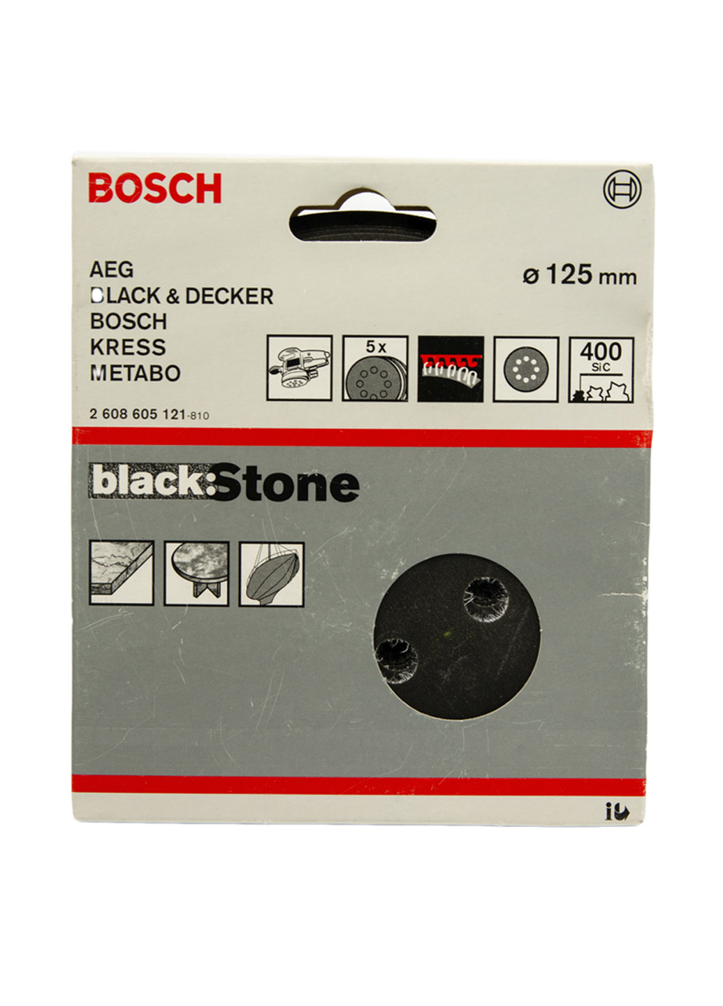 Бумага шлифовочная (5 шт.), 125 мм Bosch чёрная