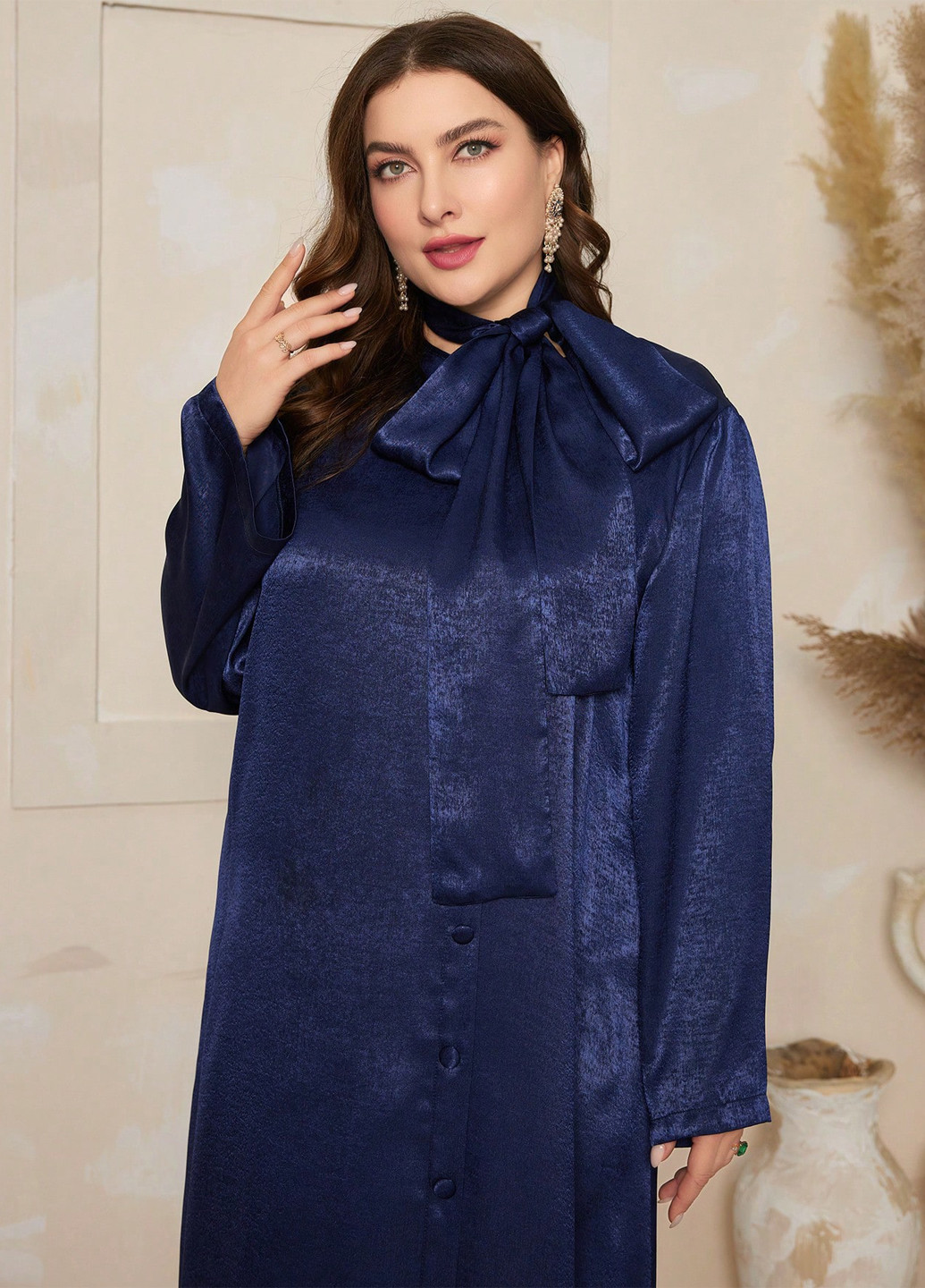 Темно-синее праздничный, вечернее платье а-силуэт SHEIN однотонное