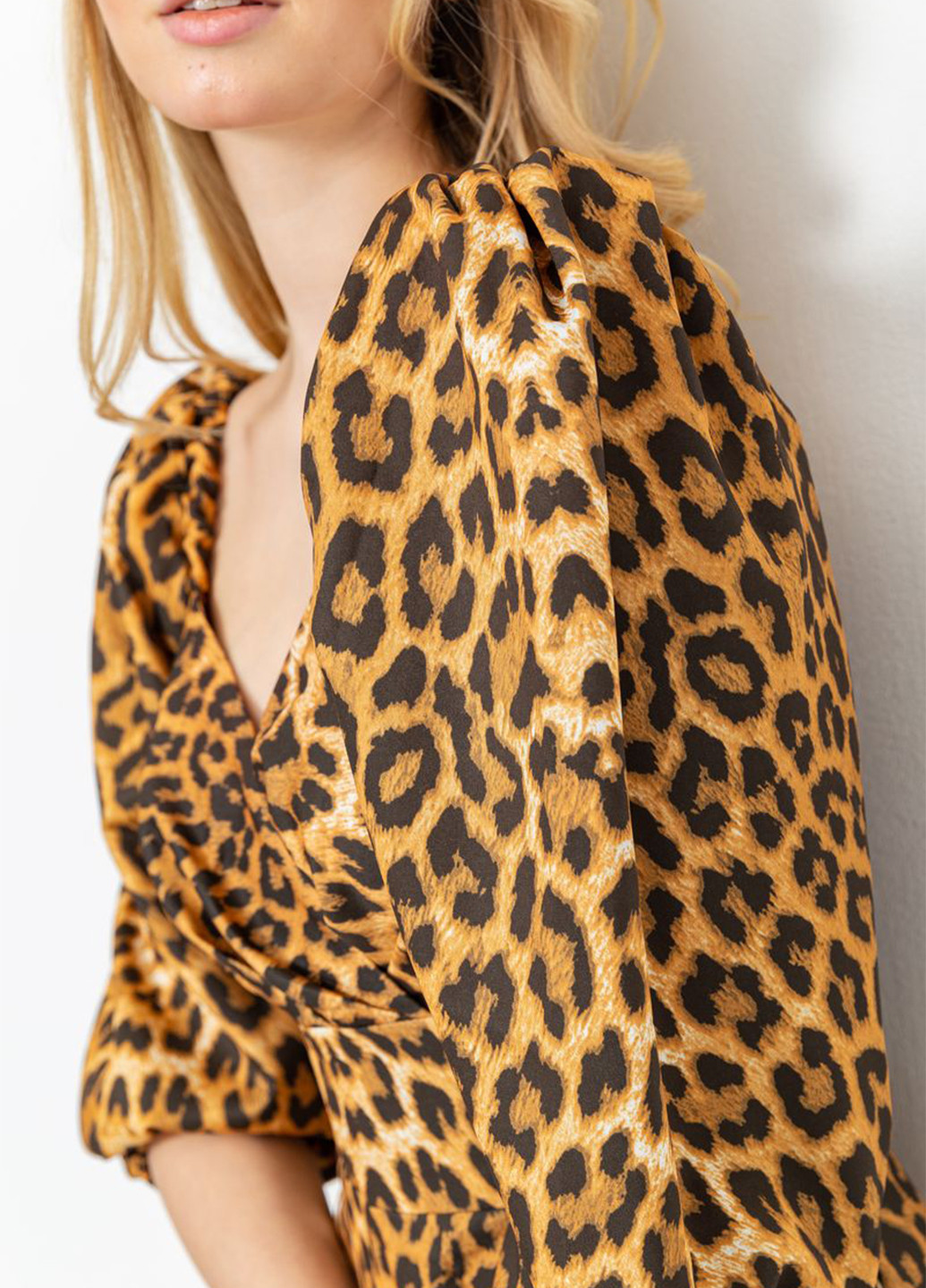 Світло-коричнева кежуал сукня кльош Ager леопардовий