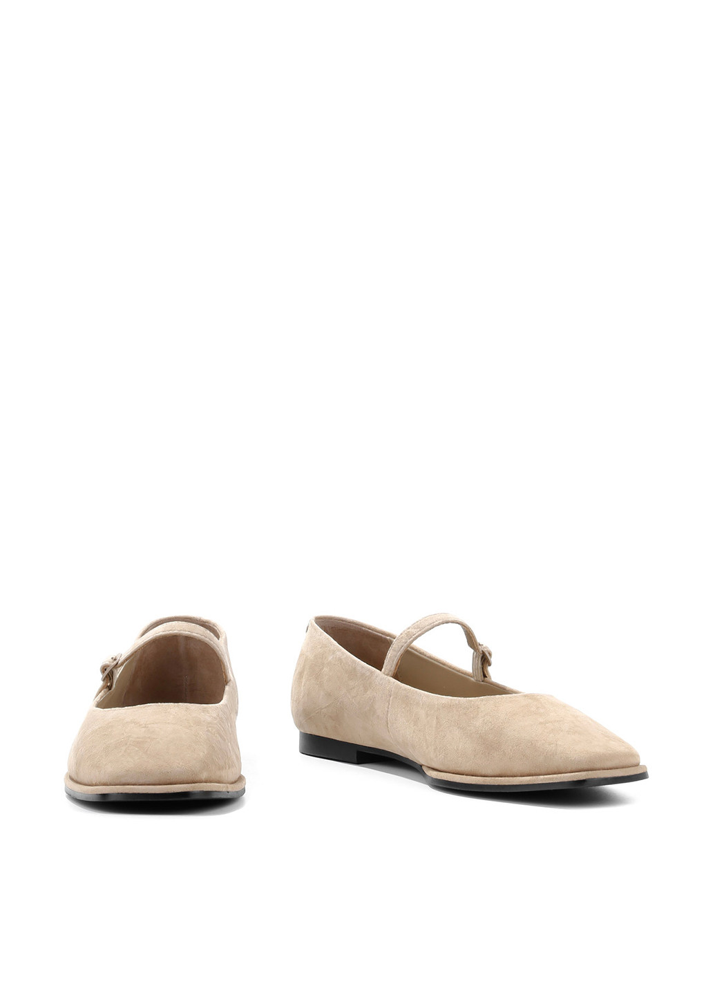 Женские балетки Le'BERDES | бежевые однотонные без декора натуральная замша (322088017)