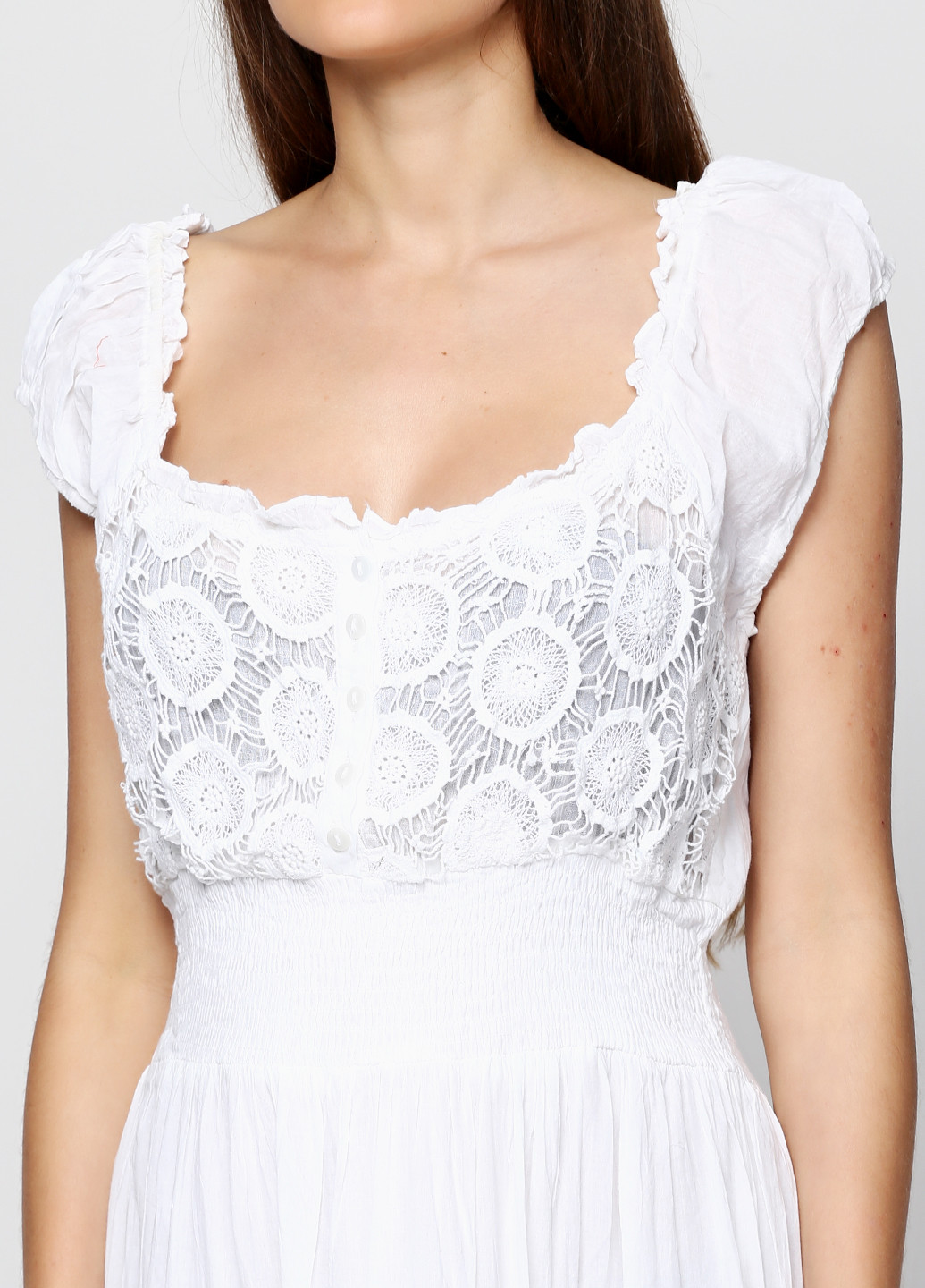 Белое кэжуал платье Cute однотонное