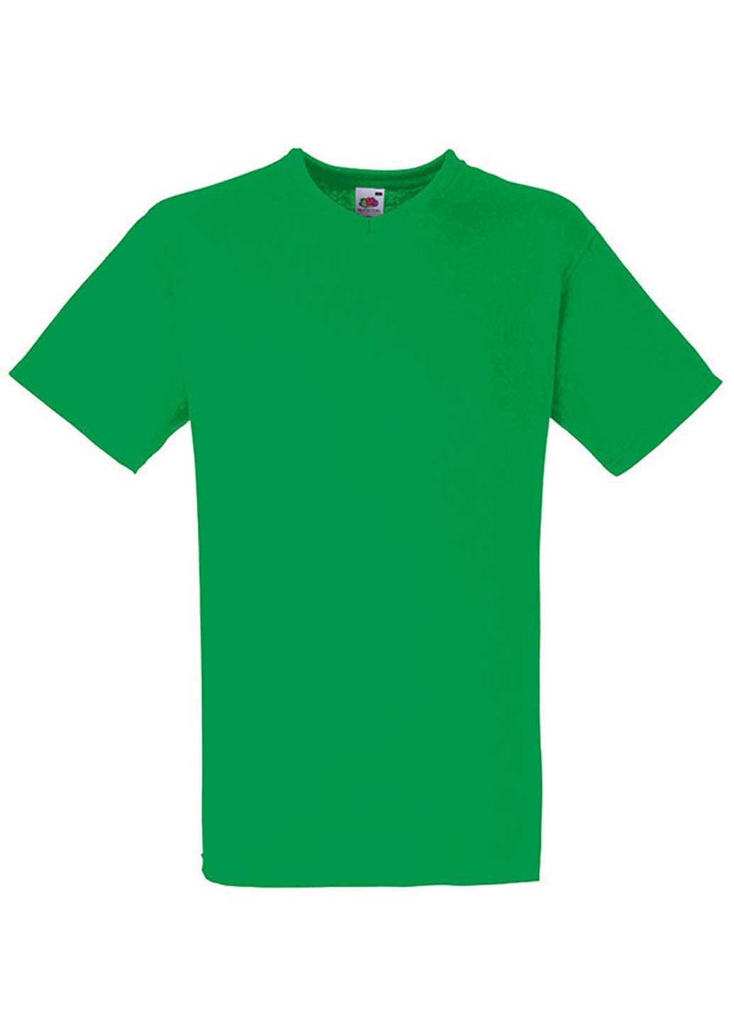 Зелена футболка Fruit of the Loom Valueweight v-neck