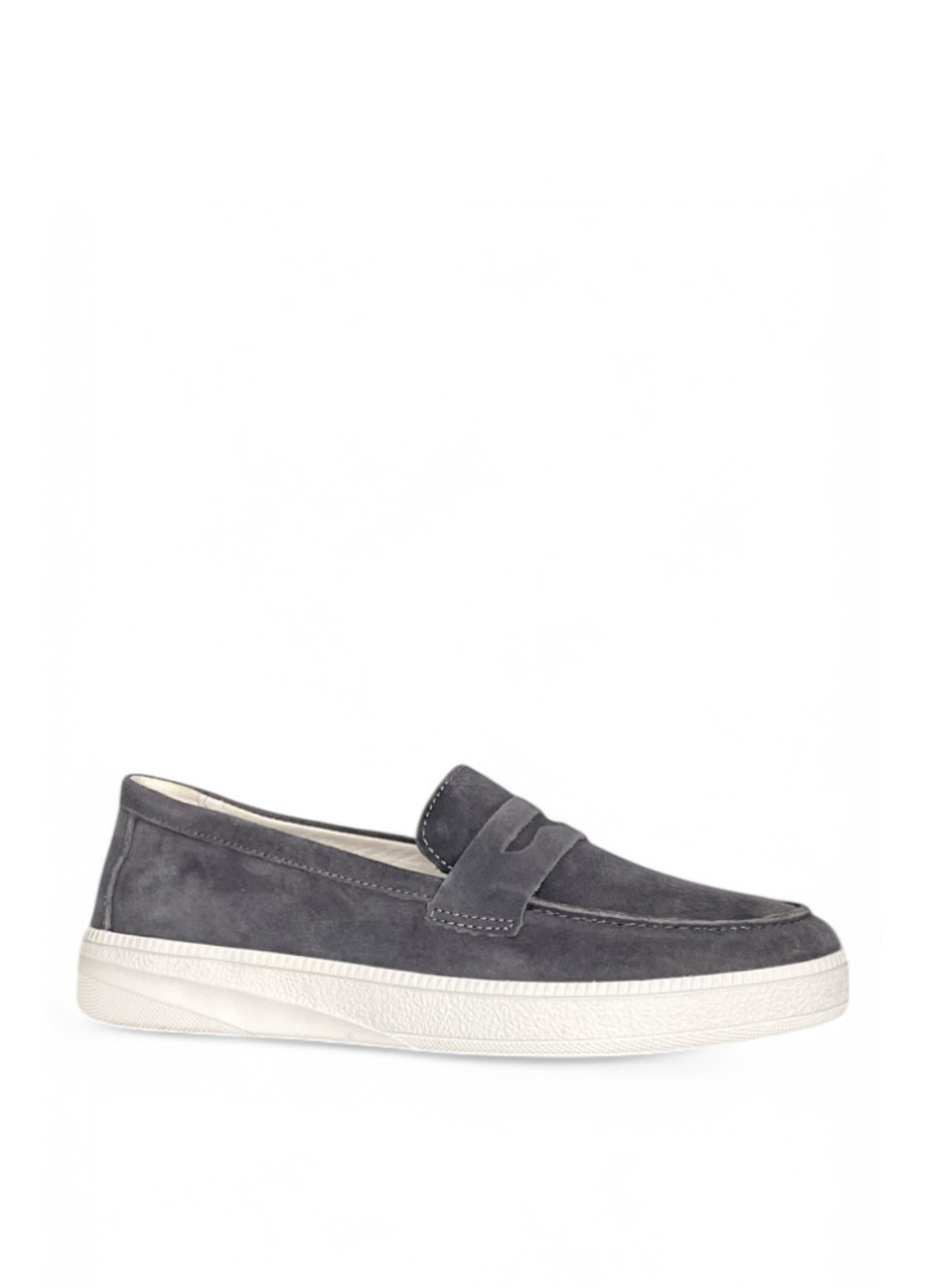 Meego Туфли лоферы серый з натуральная замша, румыния — демисезон (327842018)