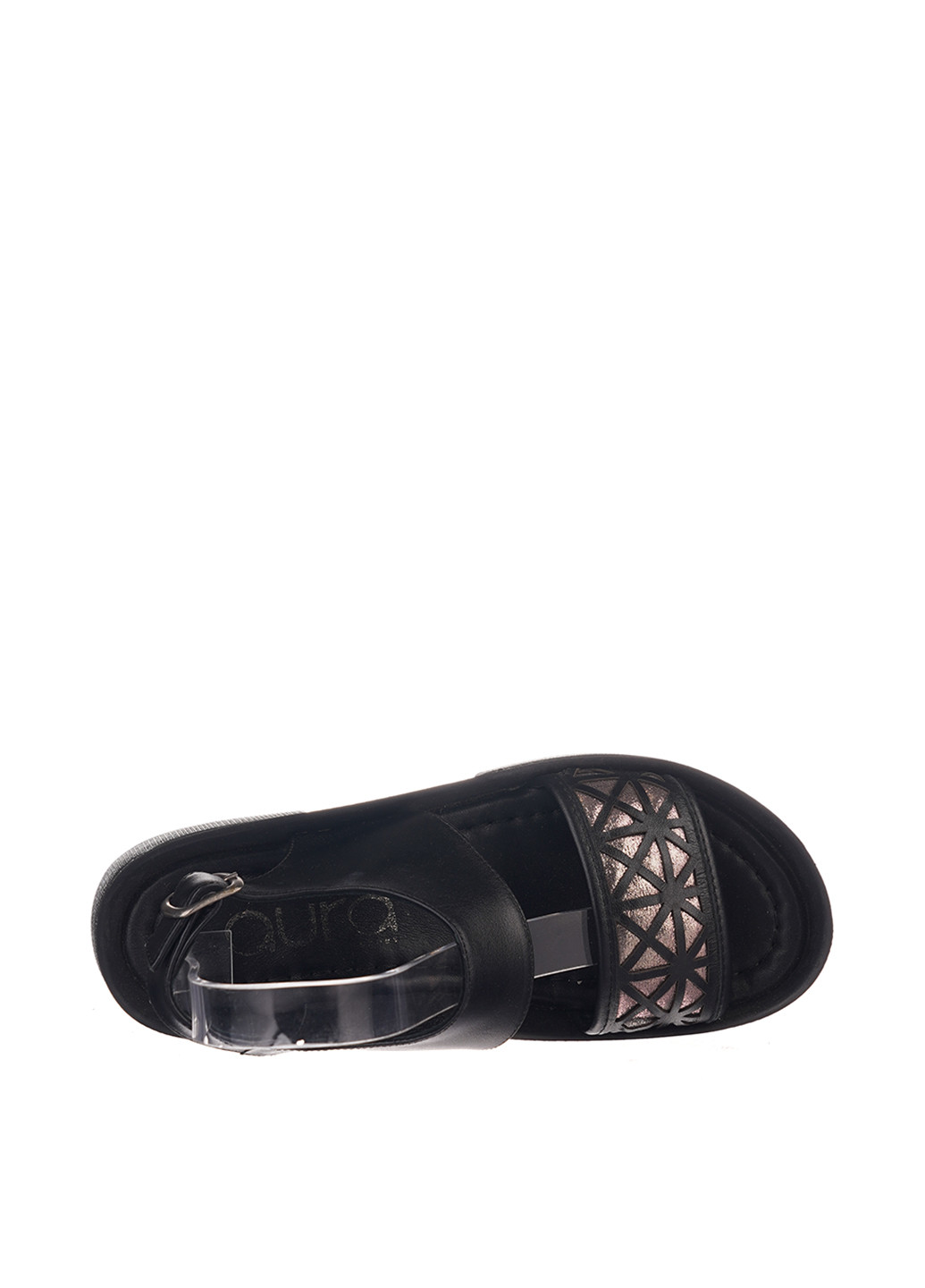 Черные босоножки AURA с ремешком