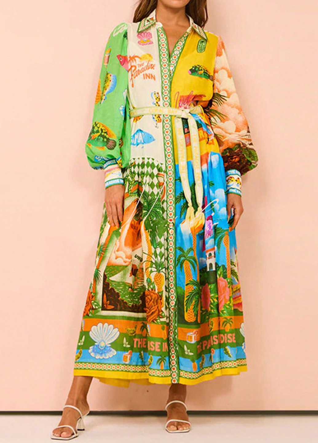 Комбінована кежуал сукня сукня-сорочка SHEIN з малюнком