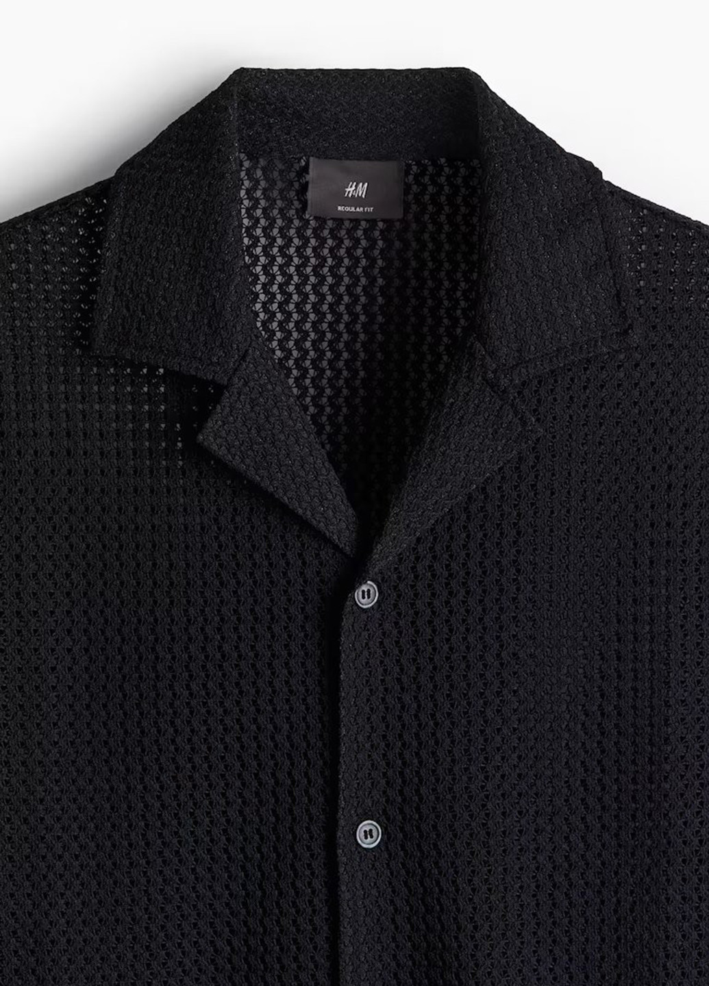 Черная кэжуал рубашка однотонная H&M