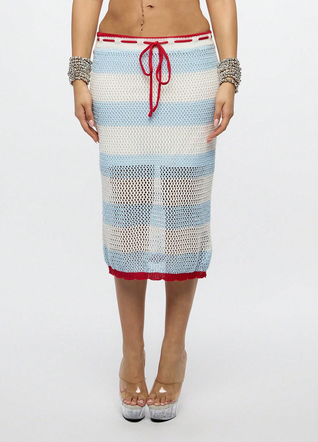 Разноцветная кэжуал в полоску юбка SHEIN карандаш