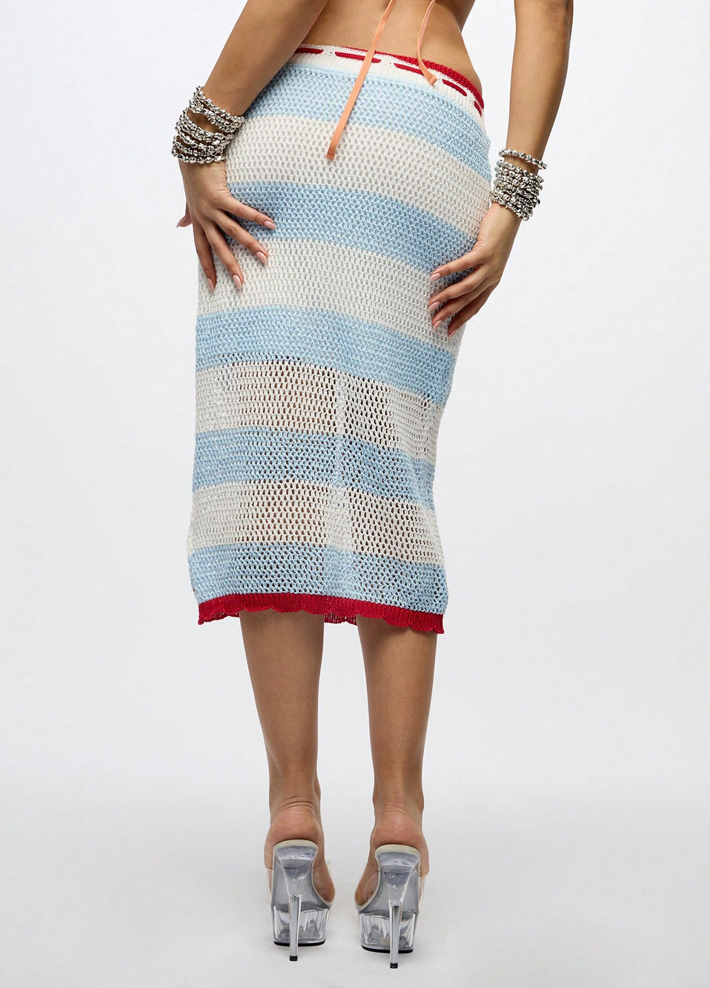 Разноцветная кэжуал в полоску юбка SHEIN карандаш