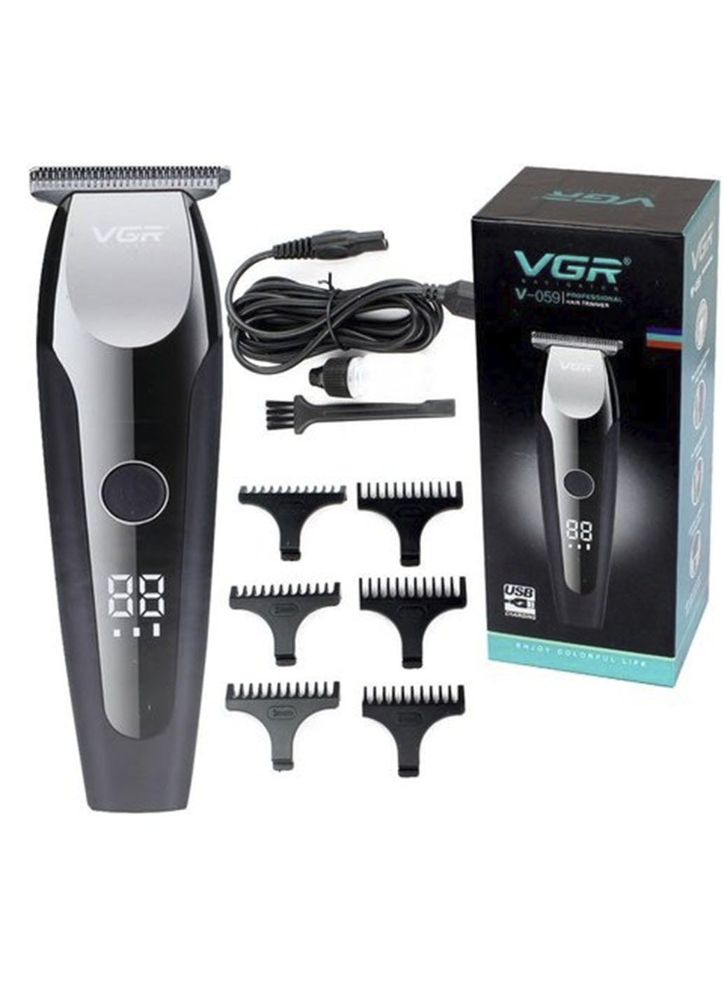 Акумуляторна машинка для стрижки V-059 5 Вт знімні насадки 4 шт VGR (253103274)