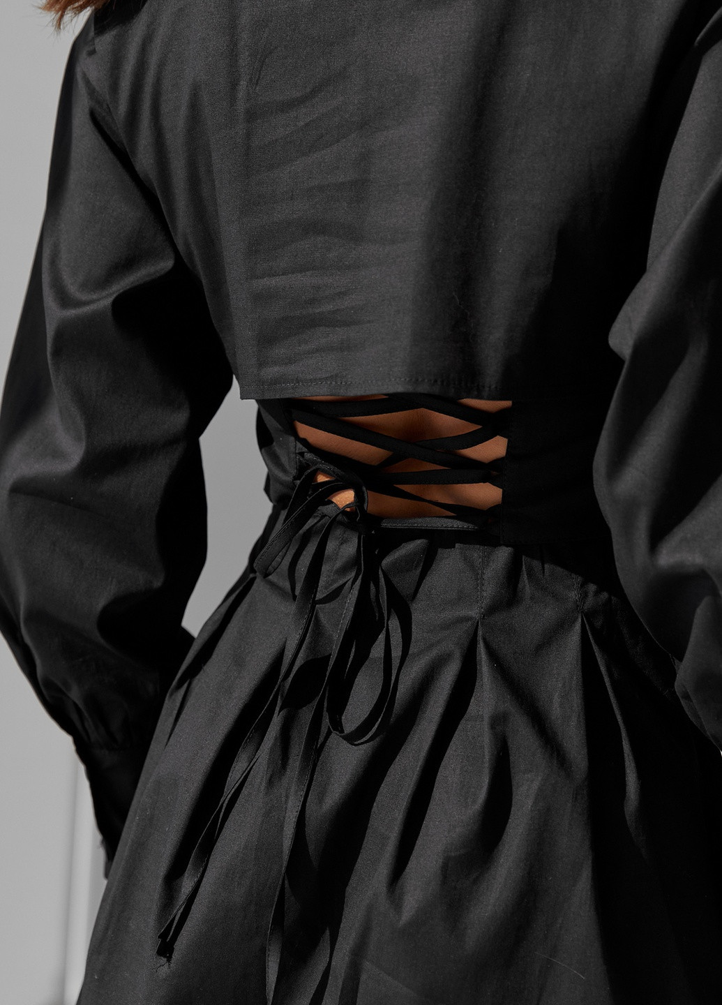 Черное кэжуал платье SL-ARTMON однотонное